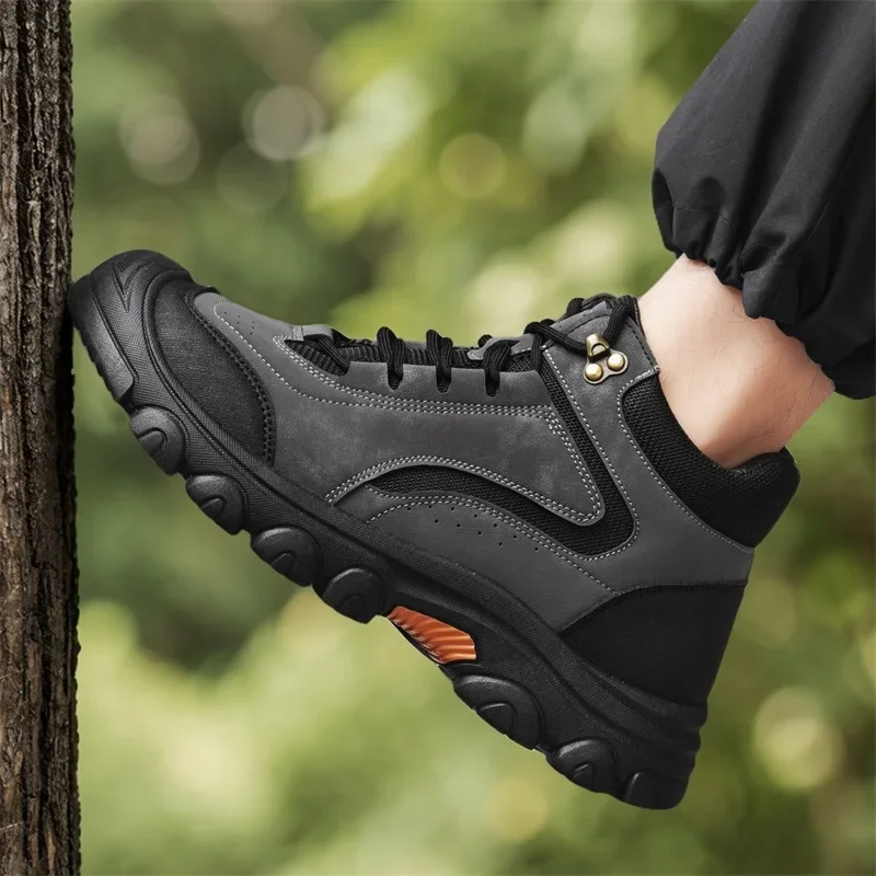 Winter Men's Ankle Boots Comfortable Platform Motorcycle Boots Men Outdoor Non-slip Hiking Boots Man High Top Trekking Sneakers