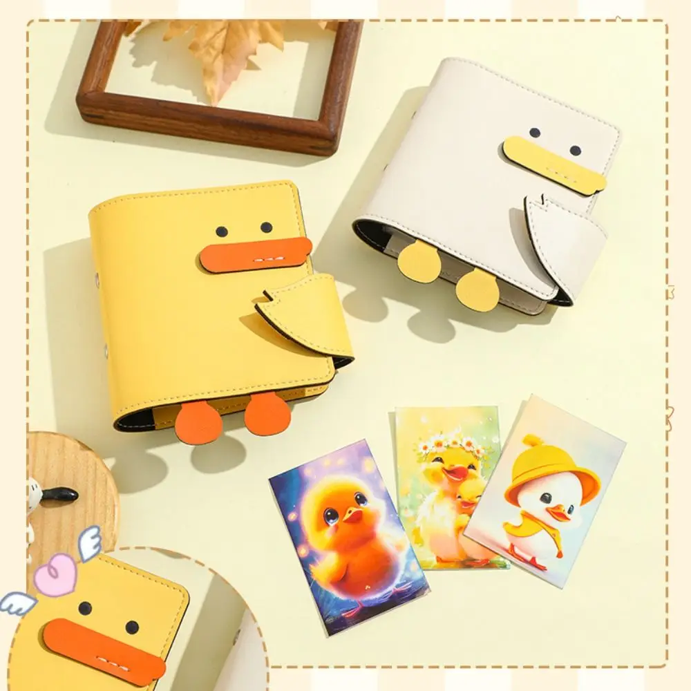 

Yellow Duck Card Album One Grid Cartoon Design Postcard Storage Album 3-inch Durable Material Photo Storage Album