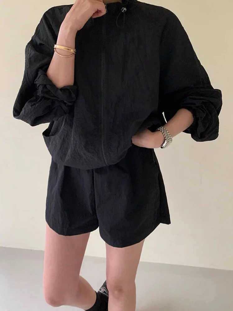 

Liangliang Simple Elegance Stand Collar Dstring Women's Summer New Casual ort Pants Set Sunscreen Outerwear Faionable ...