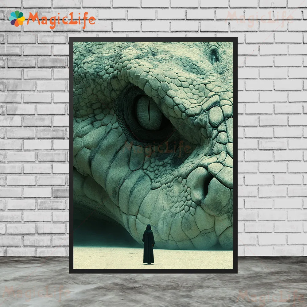 مجردة البرية بيثون ماجيك خرافة الملصقات جدار صور لغرفة المعيشة السحرية ملصق جدار الفن قماش اللوحة غير المؤطرة #5