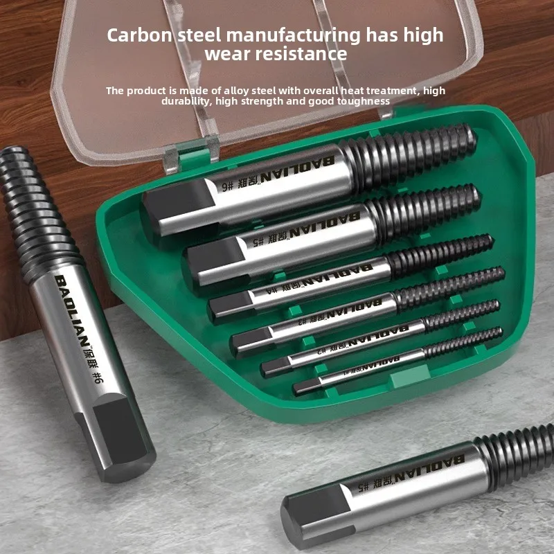 Broken Screw Extractor Set, Reverse Thread Stripped Bolt Remover Kit Damaged Screw