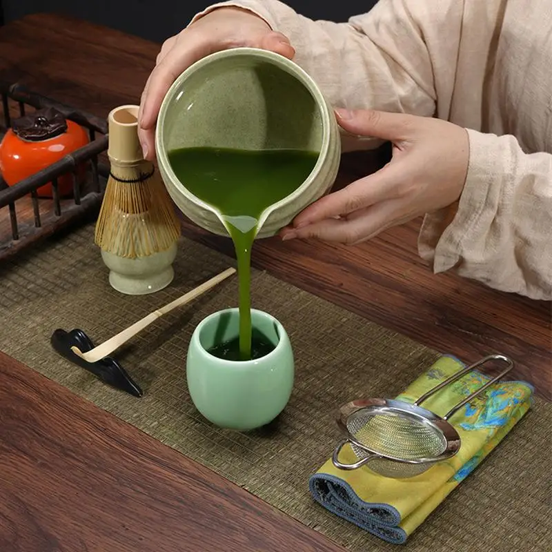 Japanese Tea Set 5 Pieces Tea Set Matcha Set Authentic Design Matcha Kit Professional Matcha Whisk Set for Family Friends