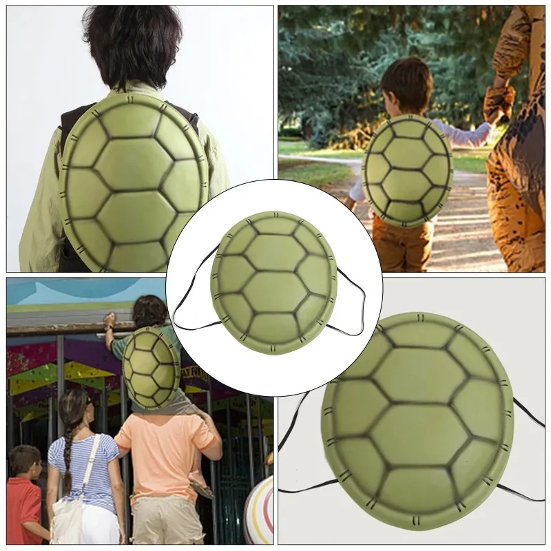 Disfraz de Halloween para niños, concha de tortuga, juguete para niños, mochila de concha de tortuga, accesorios de Cosplay para fiesta de juegos de rol Ninja, 1 ud.