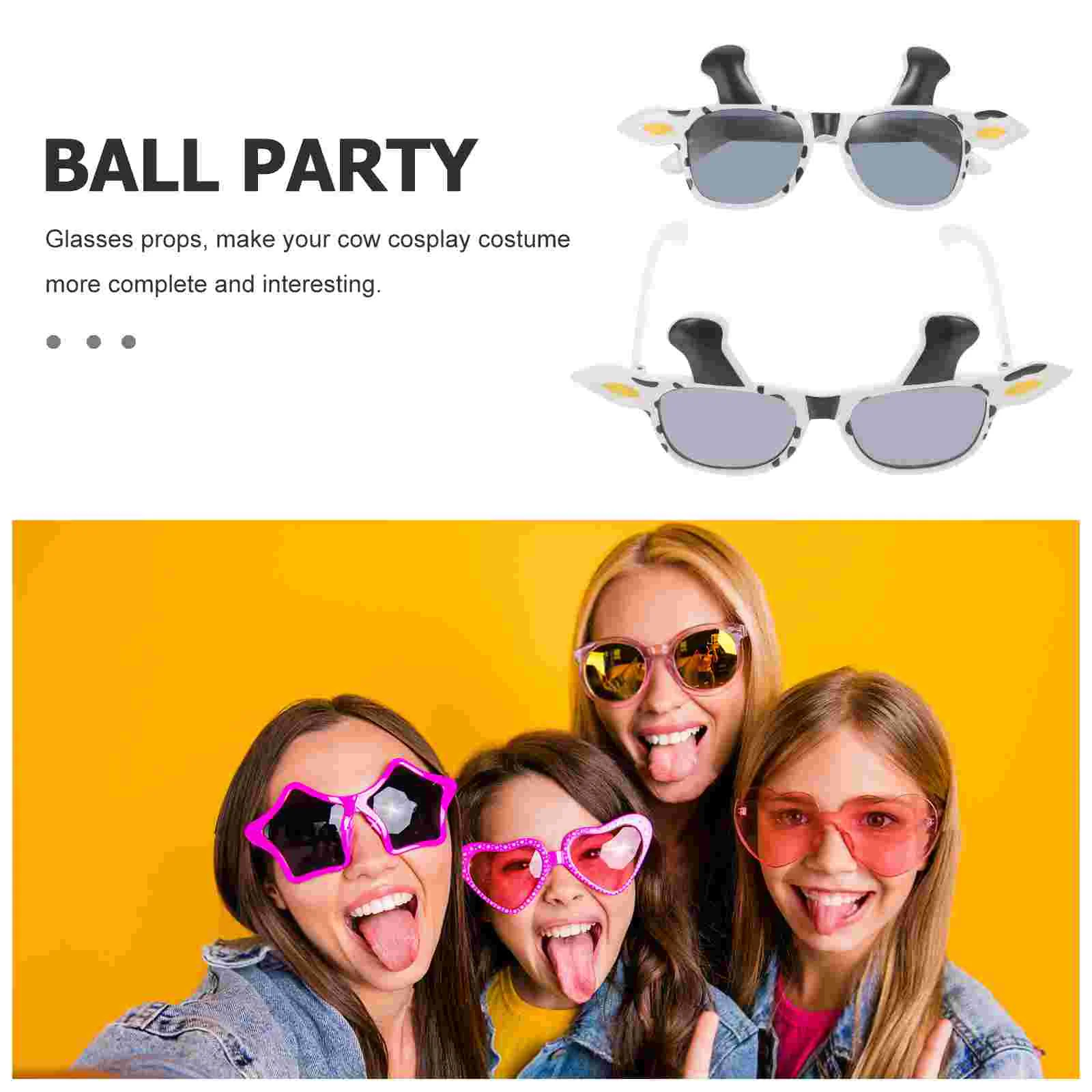 Summer Cow Glasses Banquet Gift Kawaii Sunglasses Cartoon Cattle Eyewear PC Birthday Photo Prop Costume