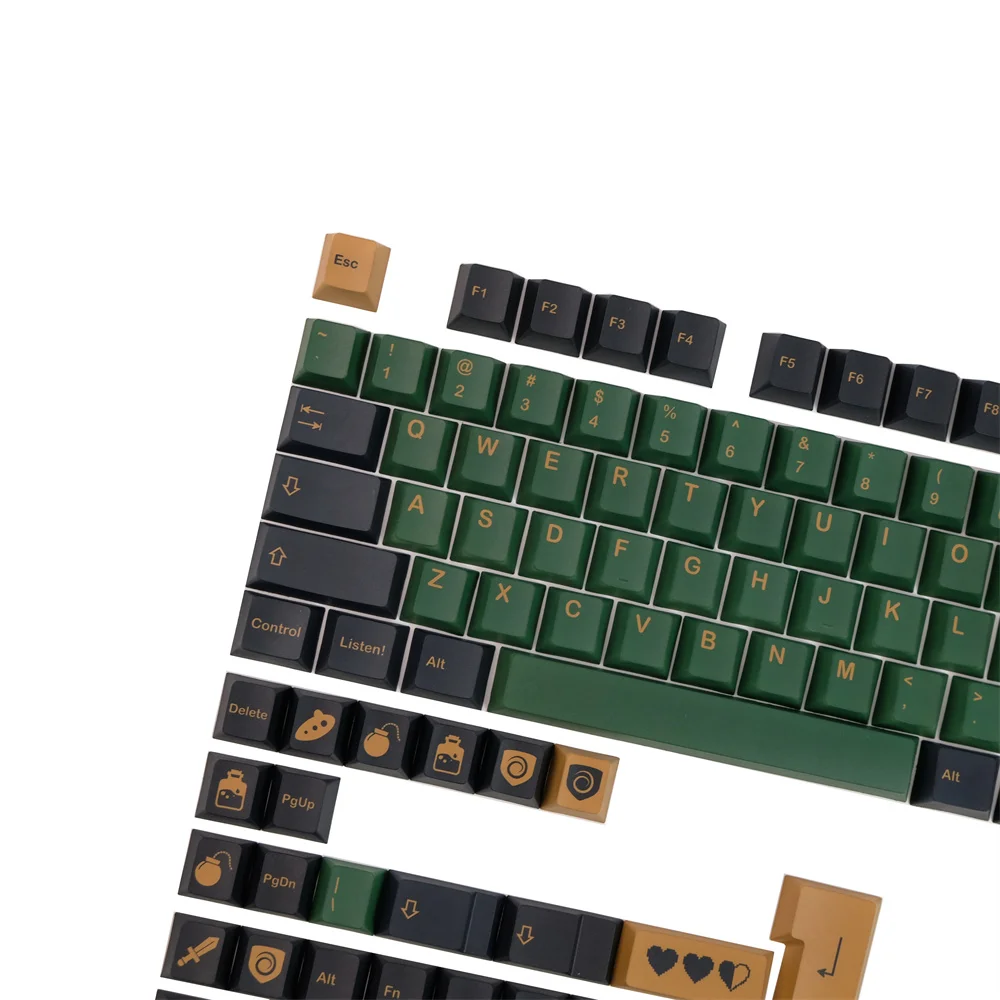 GMK Hero Keycap 142 Keys Cherry Profile DYE Subbed PBT ISO Enter For Gaming Mechanical Keyboard GH60 GK61 64 68 75 82 96 104