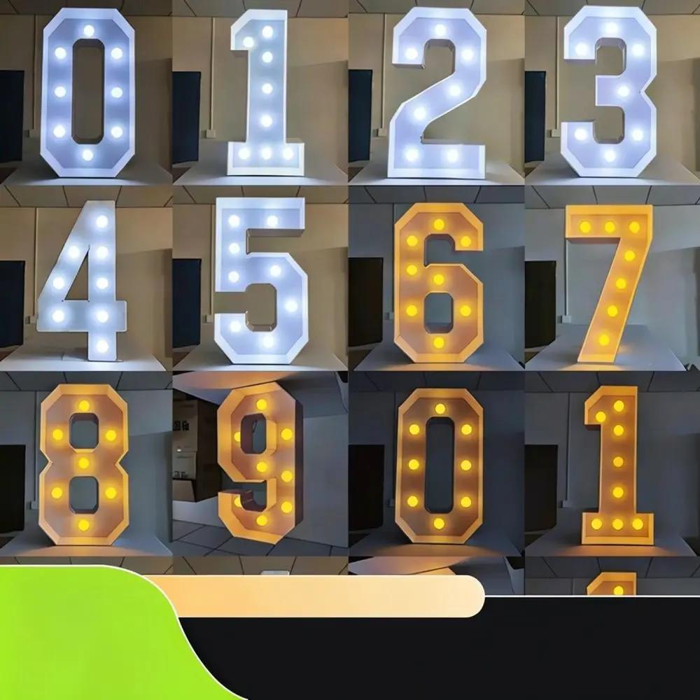 Standing Light Up Number Sign Large Marquee LED Letter For Wedding Birthday Party Ceremony Event Decorative Backdrop