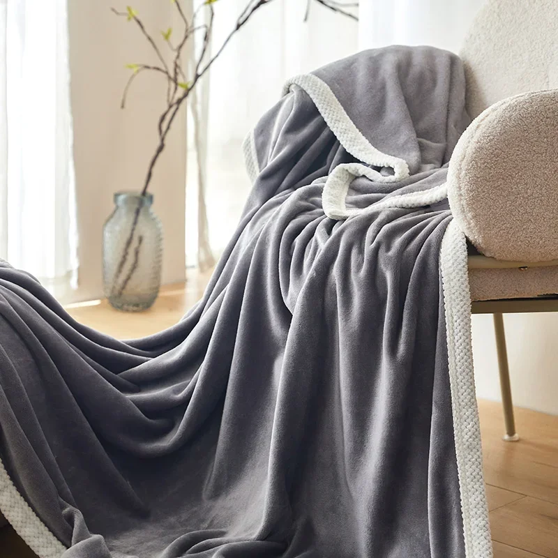 Solid Color Soft Flannel Blanket All Season Lightweight Coral Fleece Throw Blankets for Sofa,bed,Travel,Office,plush Bedspread