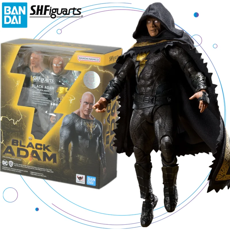 

Original BANDAI SHFiguarts Black Adam Dwayne Johnson Therock Anime Figure Toys Genuine SHF Action Figurine Gift