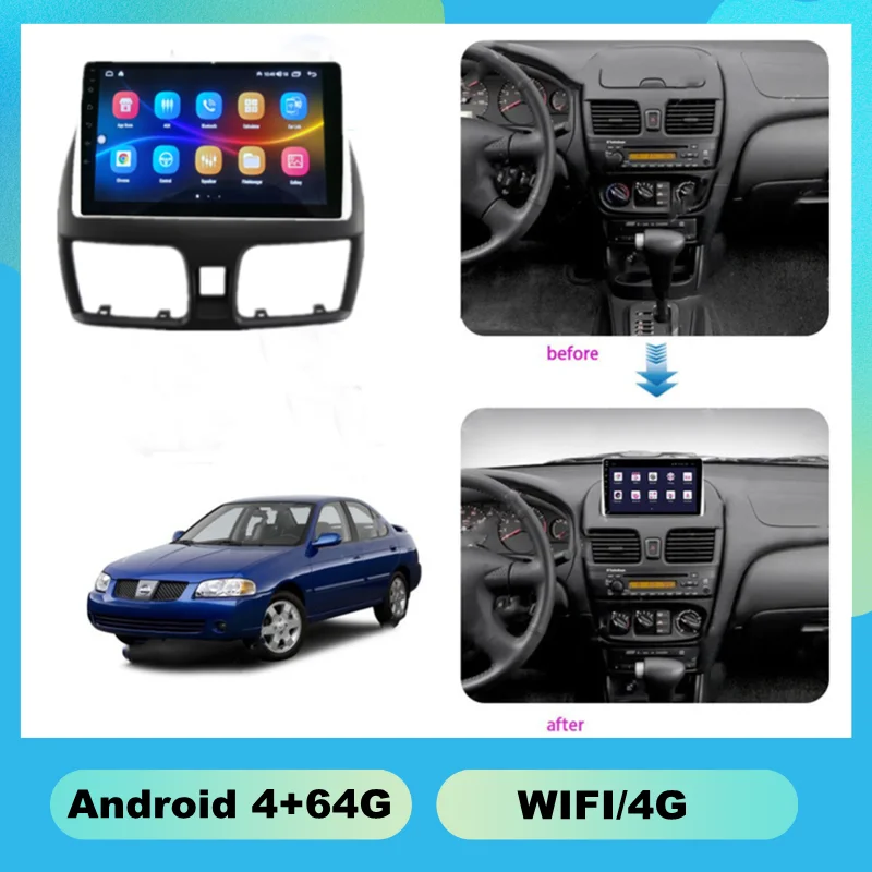 2001-2006 NISSAN SENTRA 10.1INCH Capacitive 1+16G Car Dvd Player Other Auto Electronics Lcd Lvds Capacitive Touchscreen