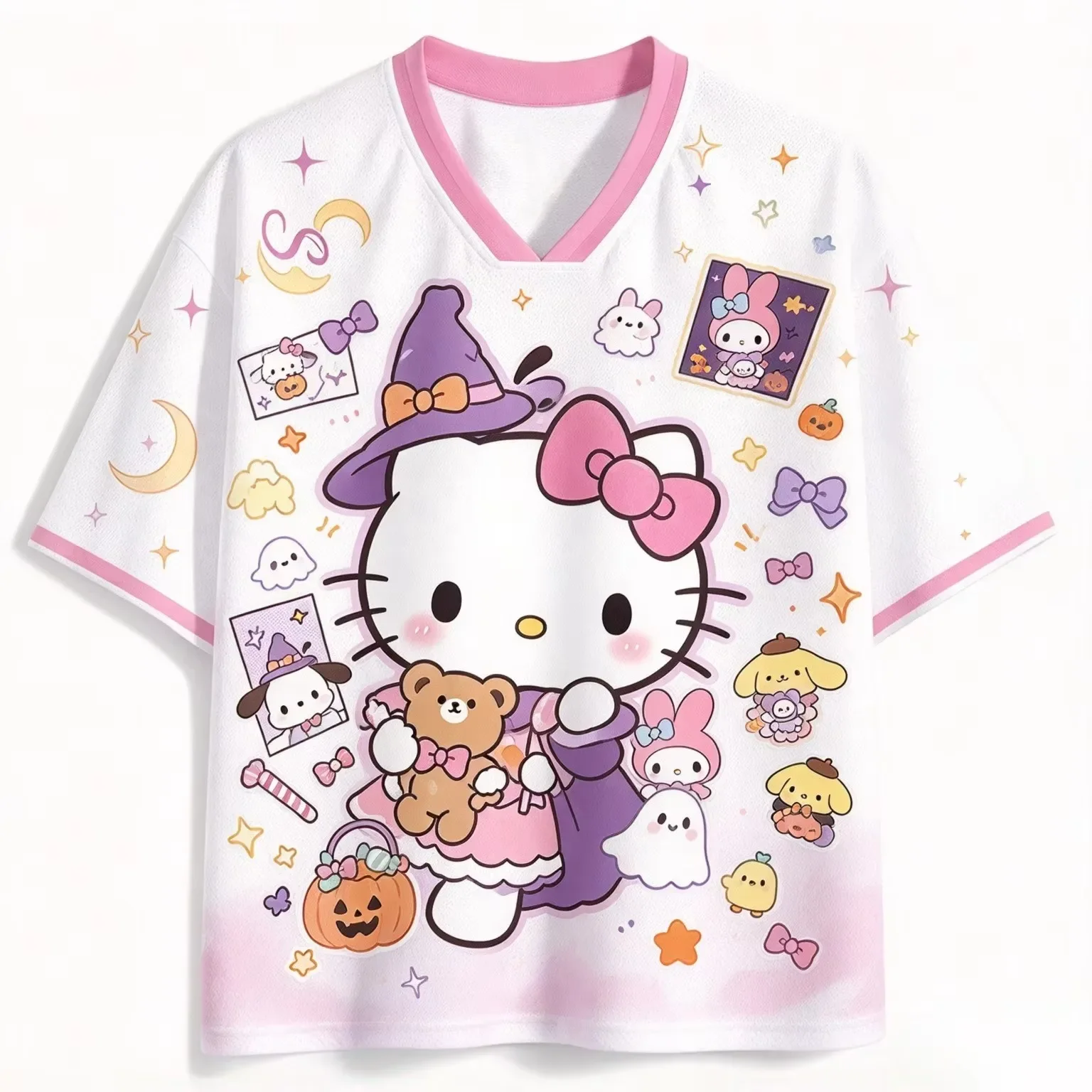 2026 Mesh Football Jersey Halloween Witch Pumpkin Ghost Unisex Summer Kawaii Breathable Tops Family Matching