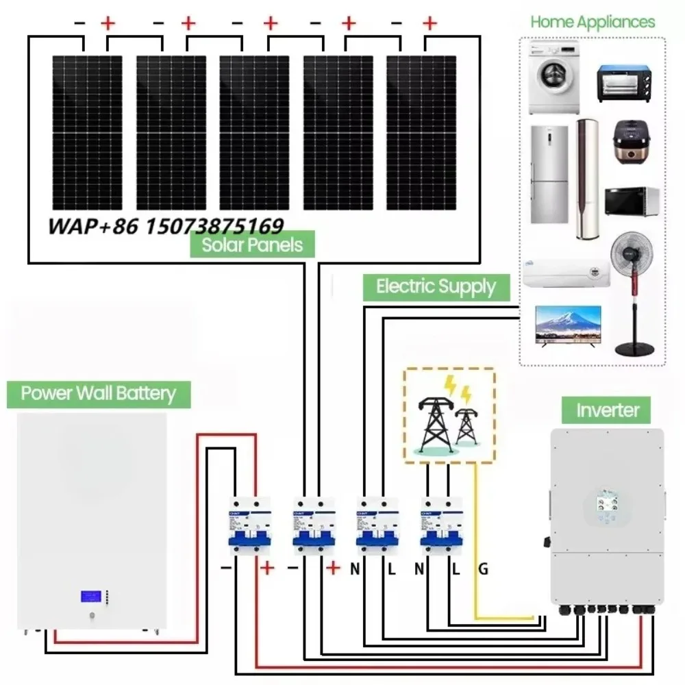 Solar Systems Complete Kit Home Solar 10kw Battery Hybrid Power Invert Panel System for Home