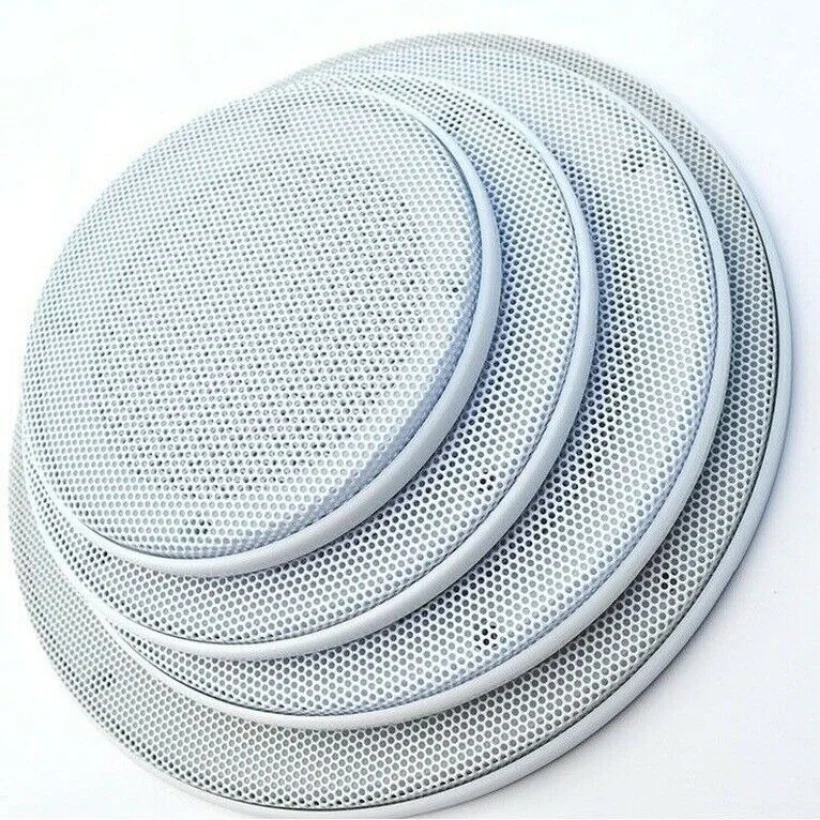 Imagem -03 - Polegada Speaker Capa Decorativa Círculo Metal Malha Grelha Branco 1pc 6.5