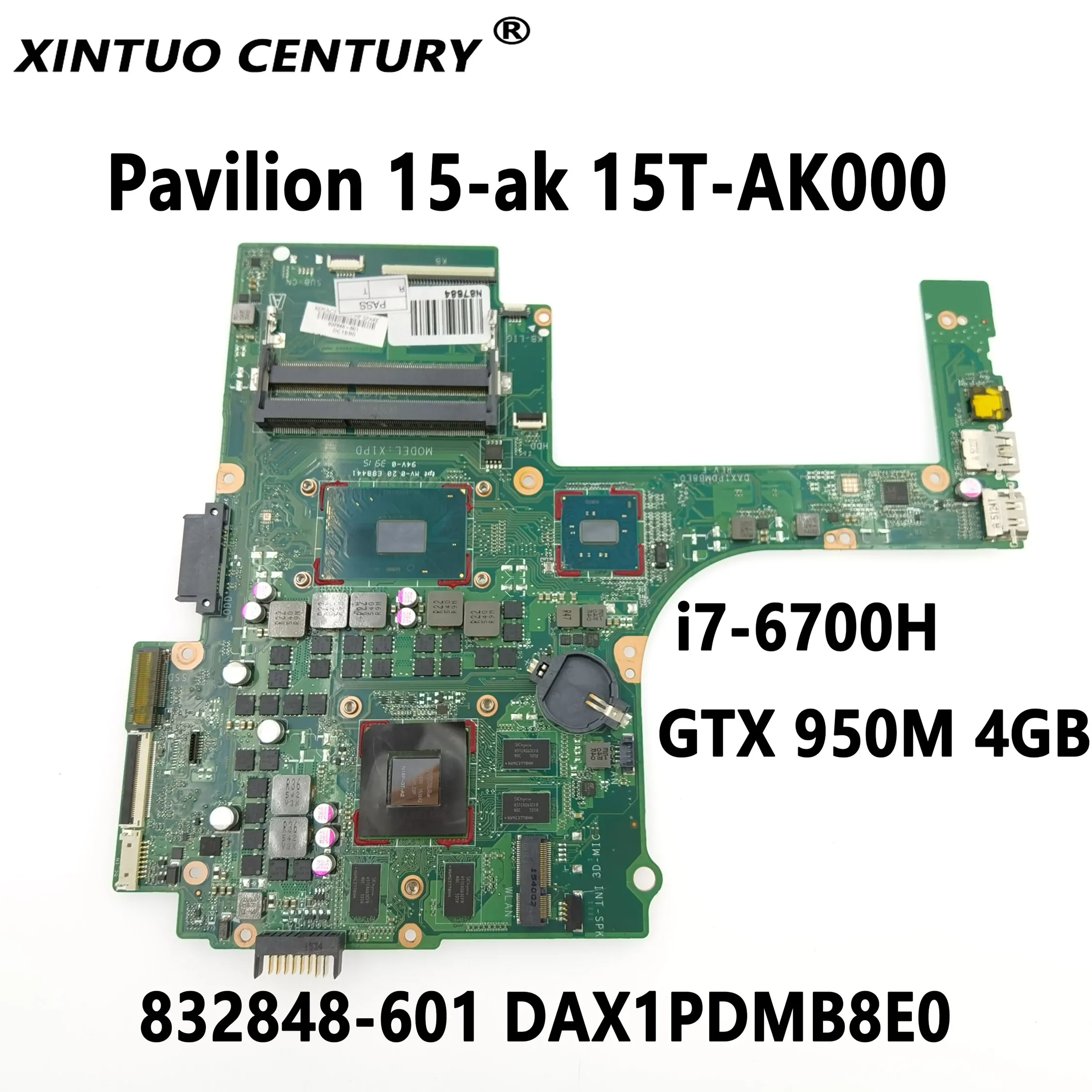 

832848-001 832848-601 For HP Pavilion 15-ak 15T-AK000 Gaming Motherboard DAX1PDMB8E0 i7-6700H GTX 950M 4GB DDR3 100% Test