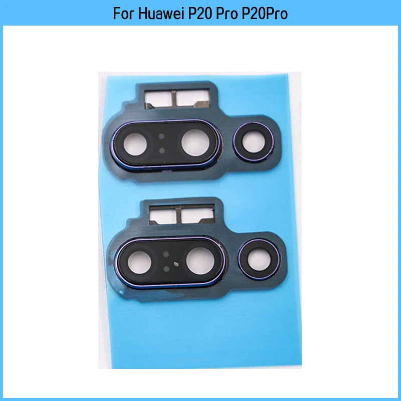 New For Huawei P20 Pro P20Pro Rear Back Camera Lens Glass Cover With Frame Ring Cover Adhesive Sticker Replacement Part