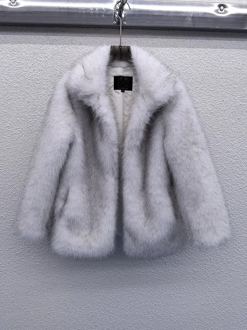 ZADORIN, abrigos de piel de invierno para mujer, abrigo de piel sintética de zorro blanco grueso y cálido, ropa de mujer, chaqueta de piel sintética de largo medio, prendas de vestir exteriores de felpa