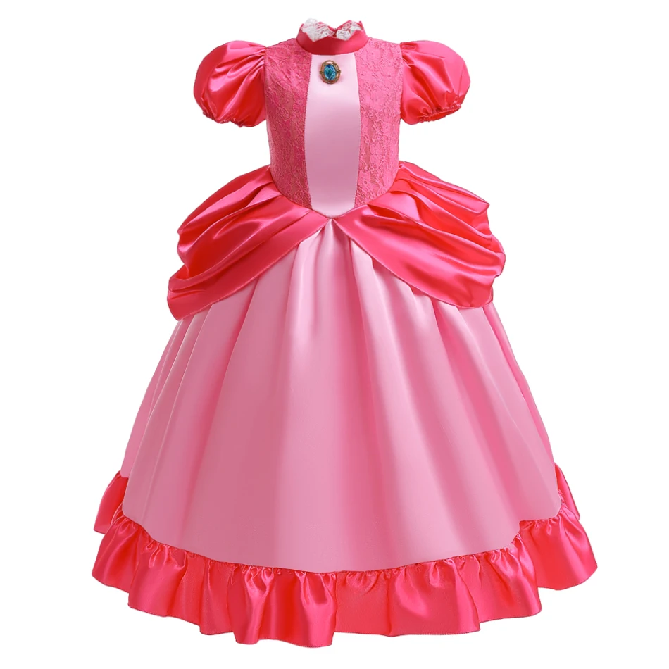 open lace back dress Colorful Light Up Princess Dress Set for Girls Halloween Party Birthda