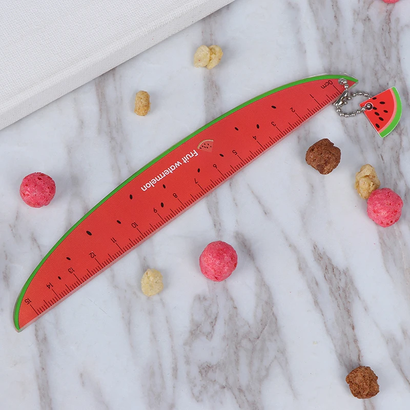 Règles droites en plastique, outil de mesure, motif de fruits mignons, matériel scolaire