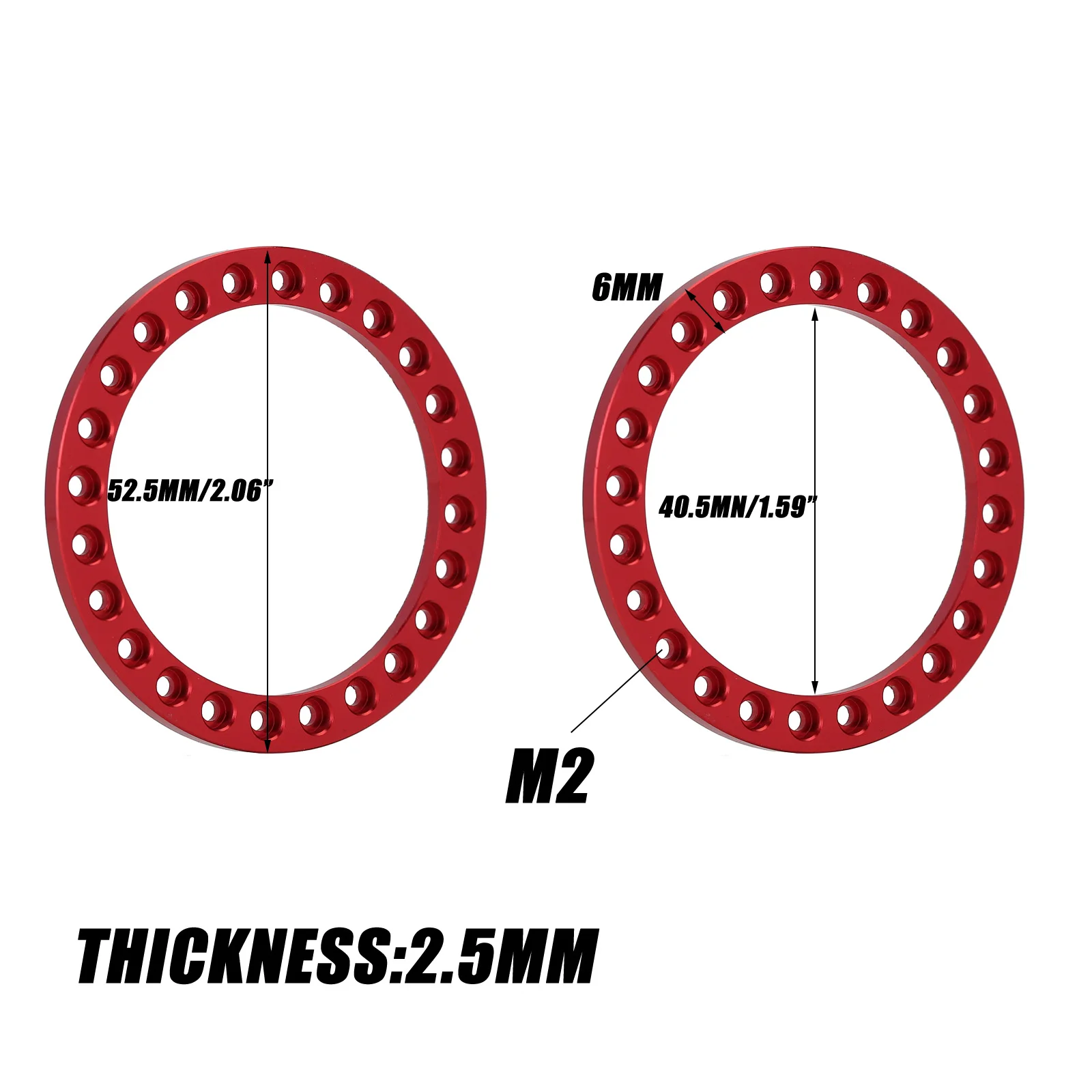 INJORA 4PCS CNC Aluminum Wheel Outer Beadlock Ring for 1.9\