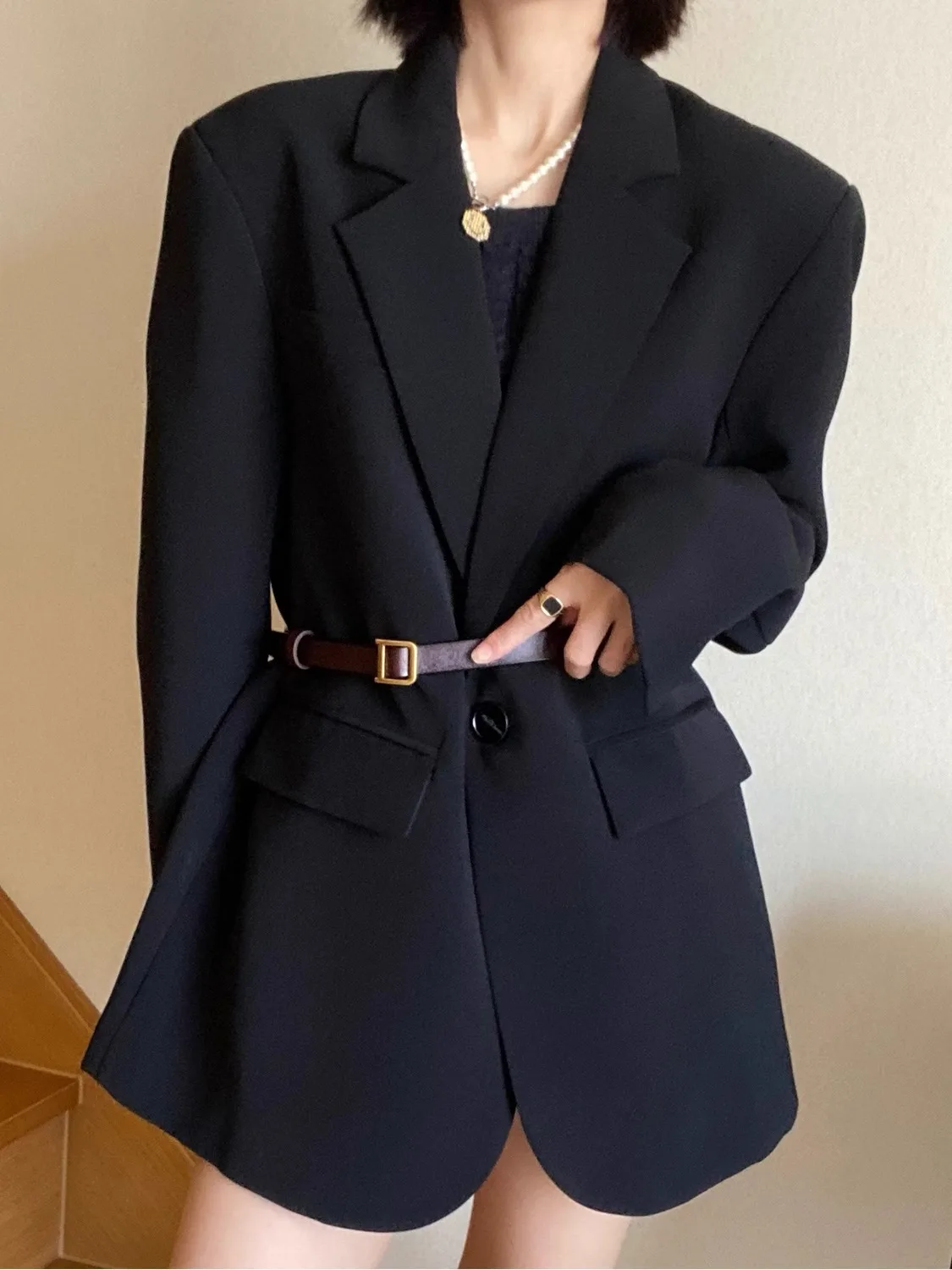 Blazer Oversize Donna Abito estivo da donna Couverture Regular Stretto Perla Riduzione dell'età Spalle scoperte Vacanza fredda