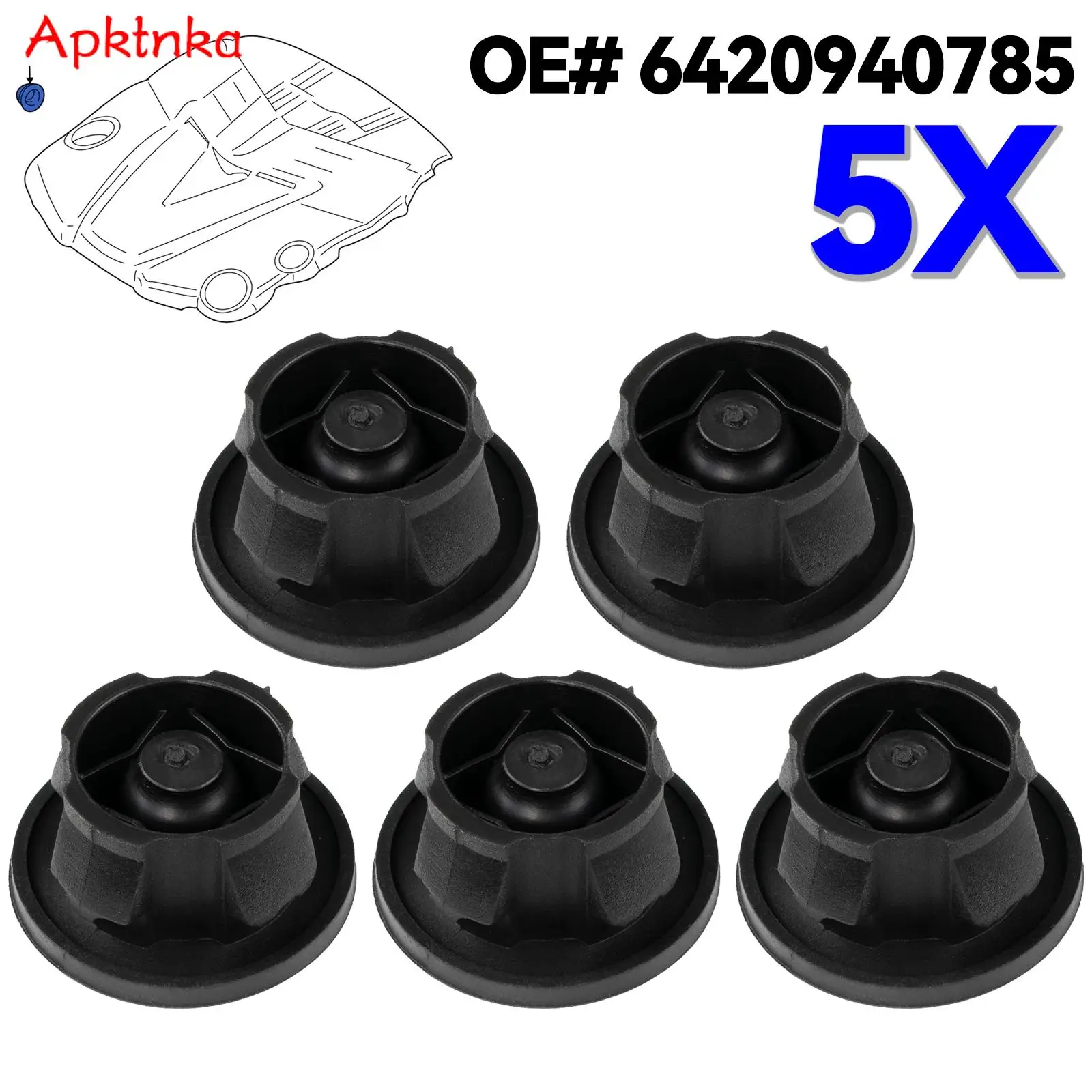 5X Engine Cover Mounting Bush Grommets Bung Absorbers For Mercedes Benz C E G GL S Class Sprinter 906 Viano Vito W639 6420940785