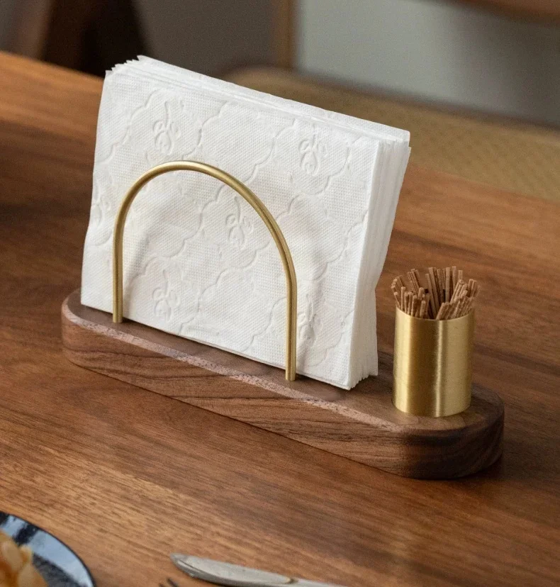 Walnut Wood Napkin Holder – Restaurant Napkin Stand for Table, Hotel & Home, Commercial Tissue Rack for Napkins