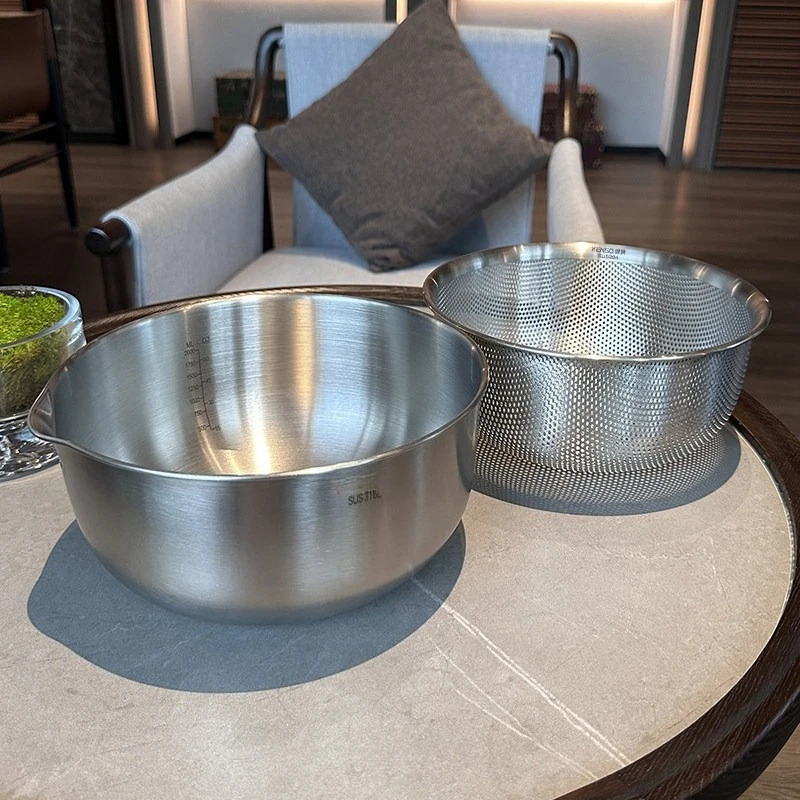 Rice basket 316 stainless steel drain basket, vegetable basin, filter basket, kitchen fruit basket, drain basin