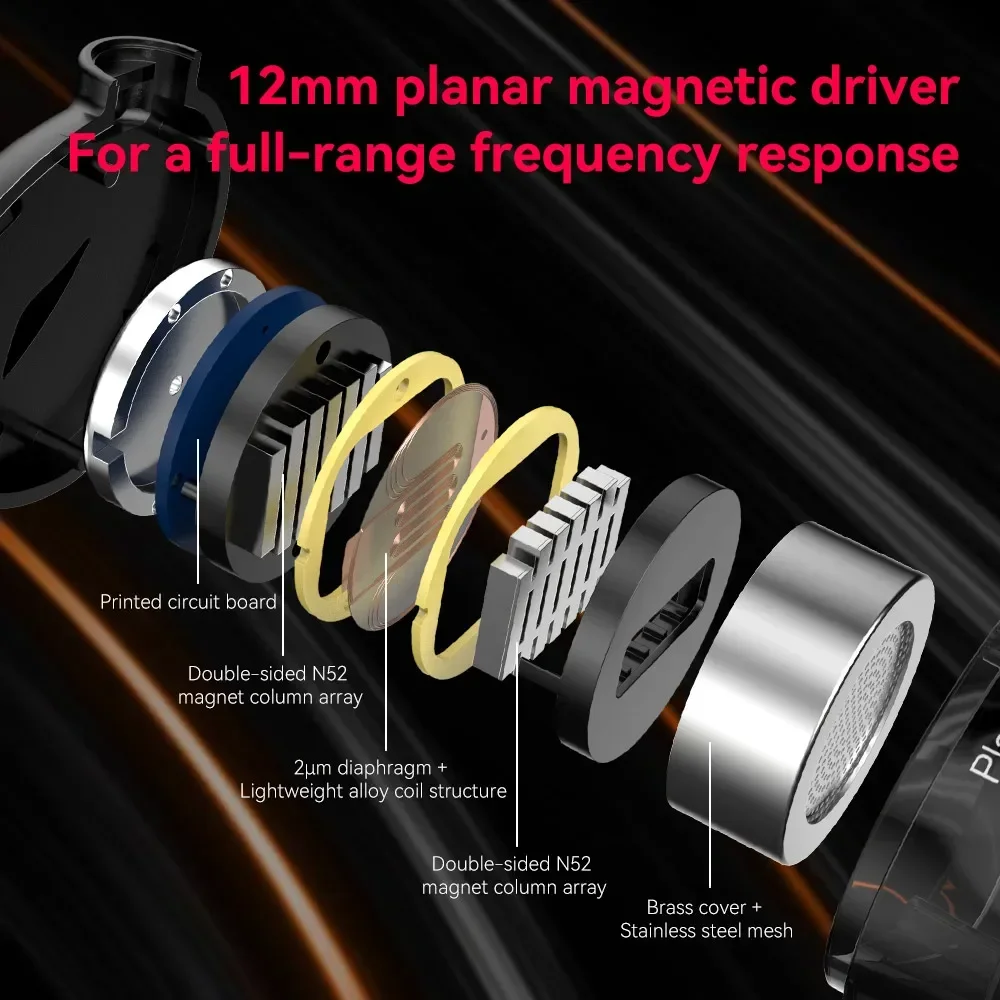 TRN Rosefinch 12 مللي متر سائق مستو مسطح HIFI داخل الأذن سماعة معدنية الضوضاء باس IEMs مع 3.5 مللي متر التوصيل 2Pin-S كابل قابل للفصل