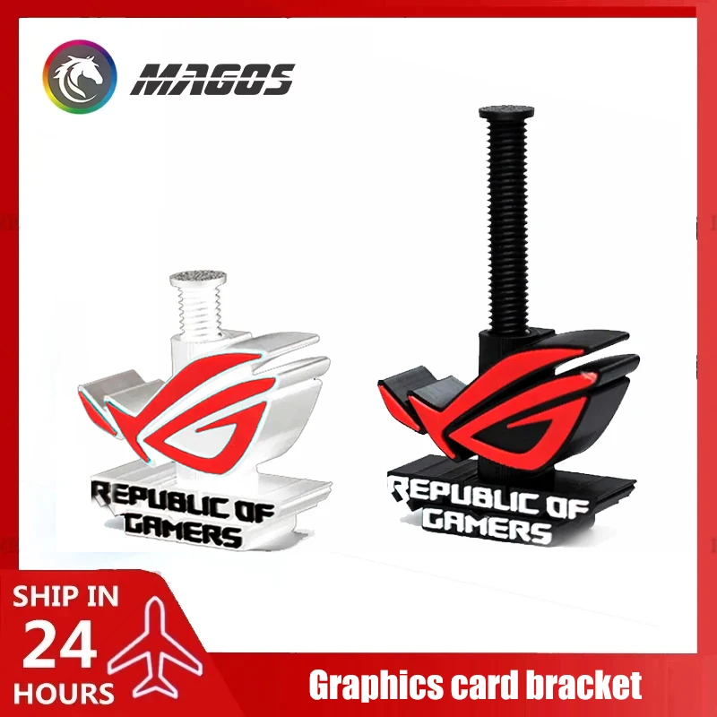 GPU Holder ROG Logo Individuation, 6-10cm Height Adjustable Jack to Prevent Graphics Card Sagging, PC Desktop Player Ornament