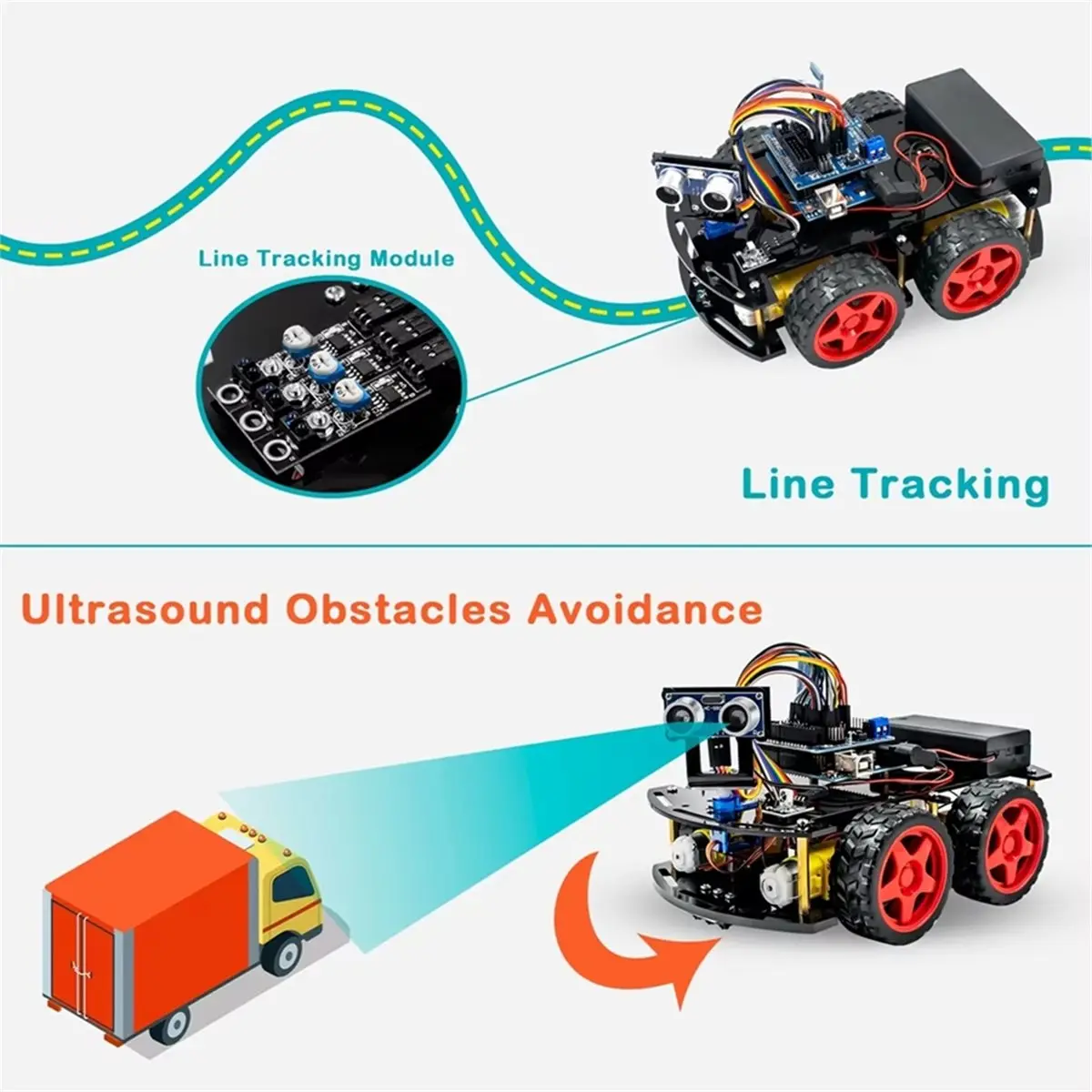 【MUST-HAVE LIST】 4WD Smart Robot Car Kit for Programming Electronic Robotic Kit for R3 Project APP Control