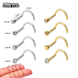 10PCS G23 Titanium piercing Hook shaped Earrings nose piercing nose stud nose rings ASTM-F136 20G body jewelry