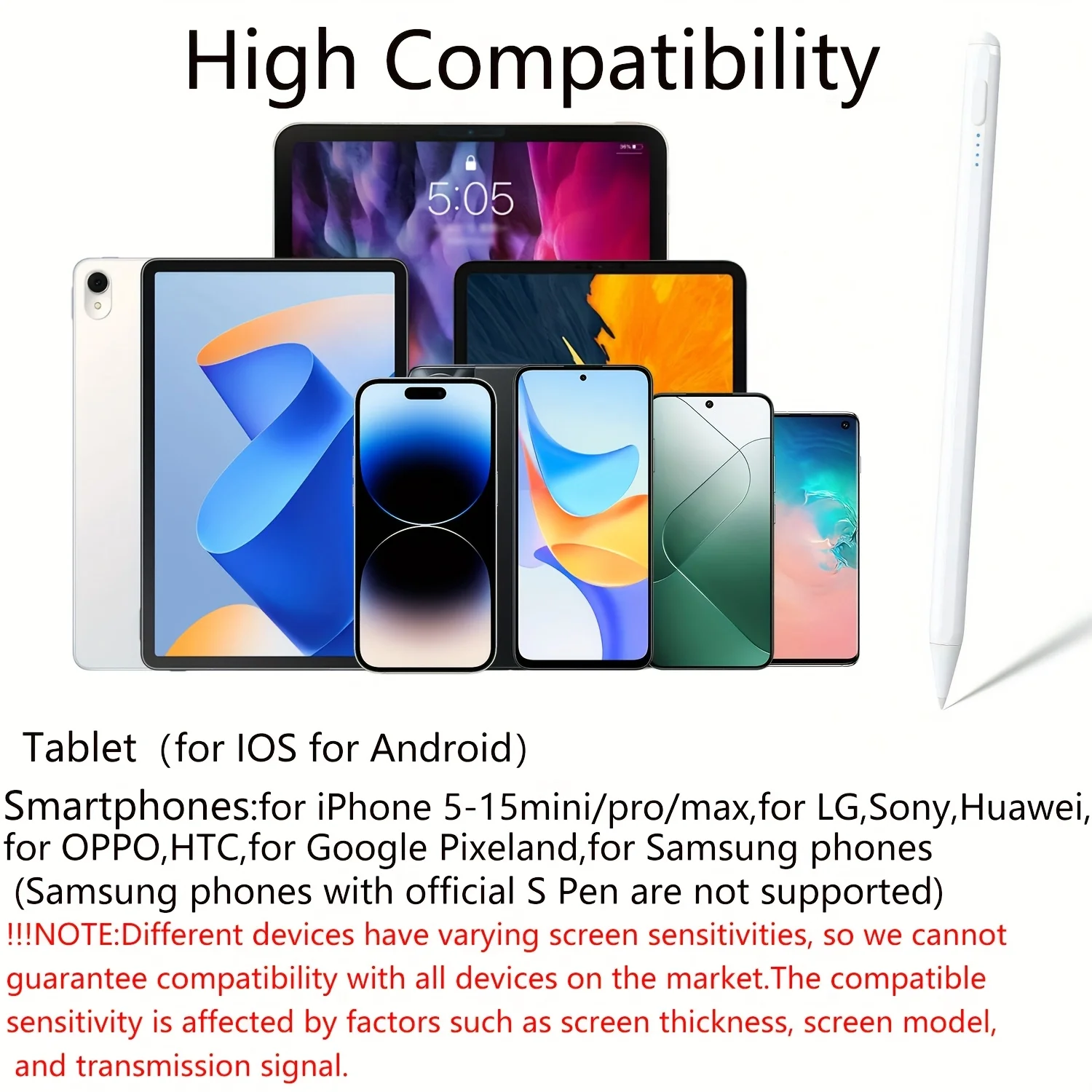 قلم سعوي لهاتف سامسونج باد جالاكسي تاب A9 S9 FE + A7 A8 S6 P610 X202 S7 شاشة تعمل باللمس لهواوي شاومي أندرويد لينوفو #3