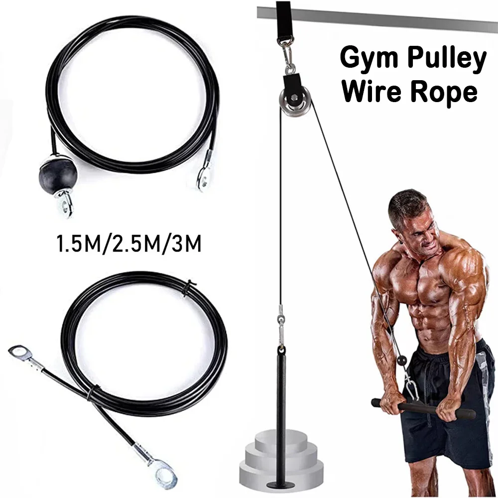 

DIY Cable Crossover Machine Wire Rope PU Coated Gym Pulley Cable for Home Strength Training Arm Triceps Workout Lat Pulldown Kit