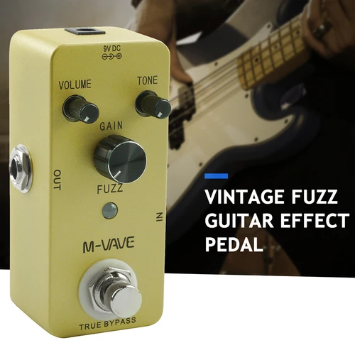 Pedal de efecto FUZZ para guitarra eléctrica, piezas de accesorios para guitarra, Bypass verdadero, carcasa de aleación de Zinc, Vintage, M-VAVE