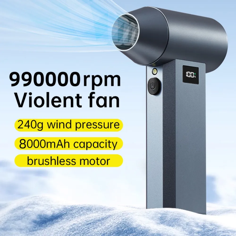 

Aluminum Turbo jet fan 99WRPM low-noise and high-speed brushless motor 300G Thrust Car dryer Digital Display Super jet blower