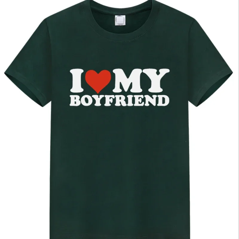 Cotton100% I Love My Girlfriend T Shirt Men So Please Stay Away From Me Funny BF GF Saying Quote Gift I Love My Boyfriend Tee