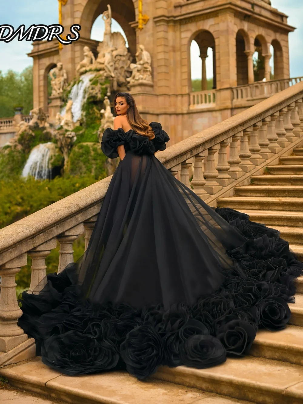 DMDRS robe de soirée col en coeur 2025 manches amovibles robe de soirée élégante sans bretelles Tulle longueur au sol robes de soirée