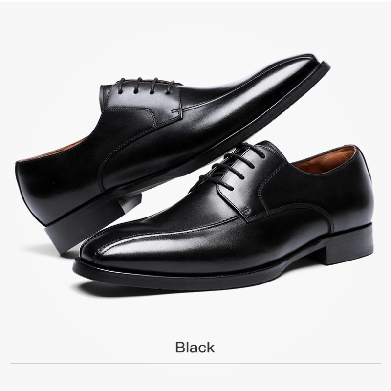 Luxury Leather Shoes Men Pointed Toe Formal Dress Shoes Business Oxford Male Office Wedding Dress Shoes Plus Size Men Shoes New