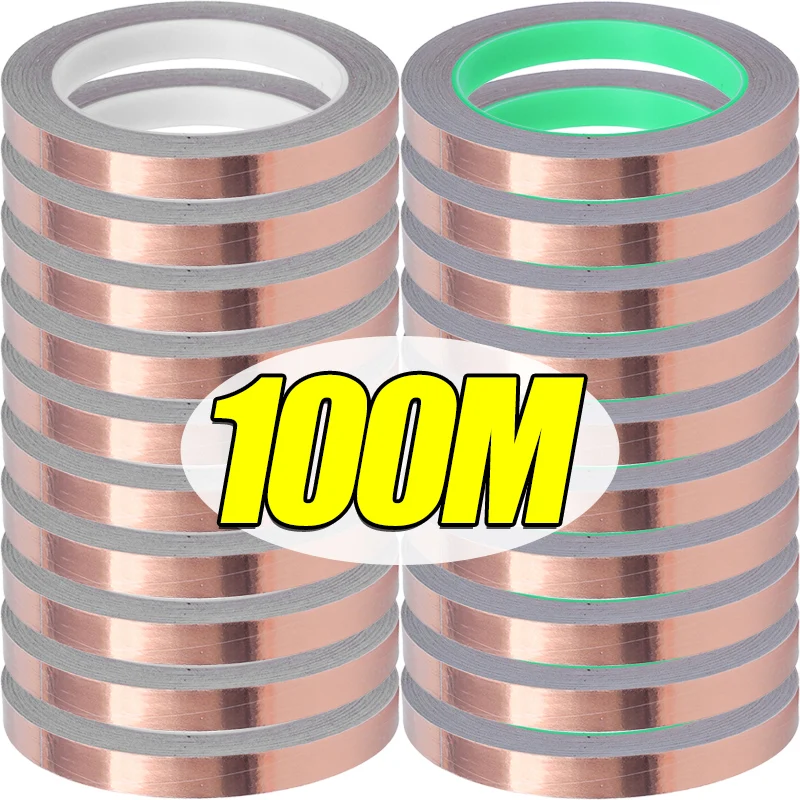 Copper Foil Tape Conductive Self Adhesive EMI Shielding Anti Interference Heat Dissipation For Electrical Guitar Digital Crafts