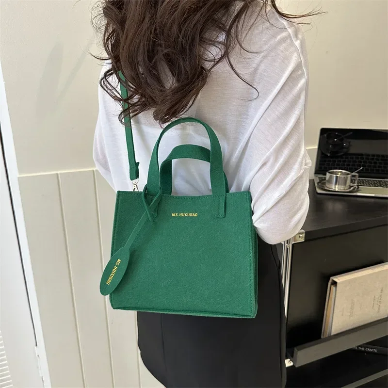 Soft Felt Crossbody Bags for Women 2023 New Solid Color Simple Shoulder Purses Female Brand Designer Trends Handbags Rose