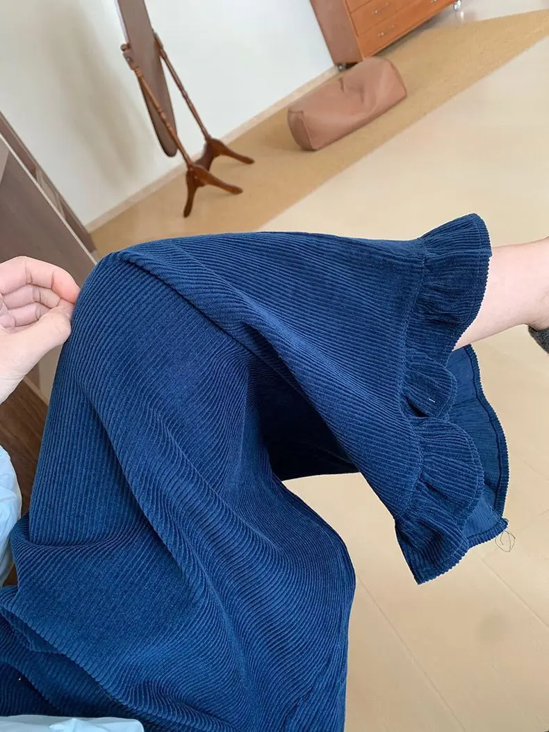 

Gagarich Forest Style, оригинальный дизайн, вельветовые кружевные широкие брюки, зимнее издание, толстые зеленые супер красивые повседневные брюки для женщин