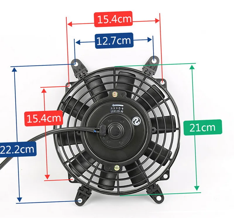 8 Inch Universal 24V Electric Condenser Cooling Fan 80W High Airflow For Hot Rod Muscle Car Heavy Truck Excavator