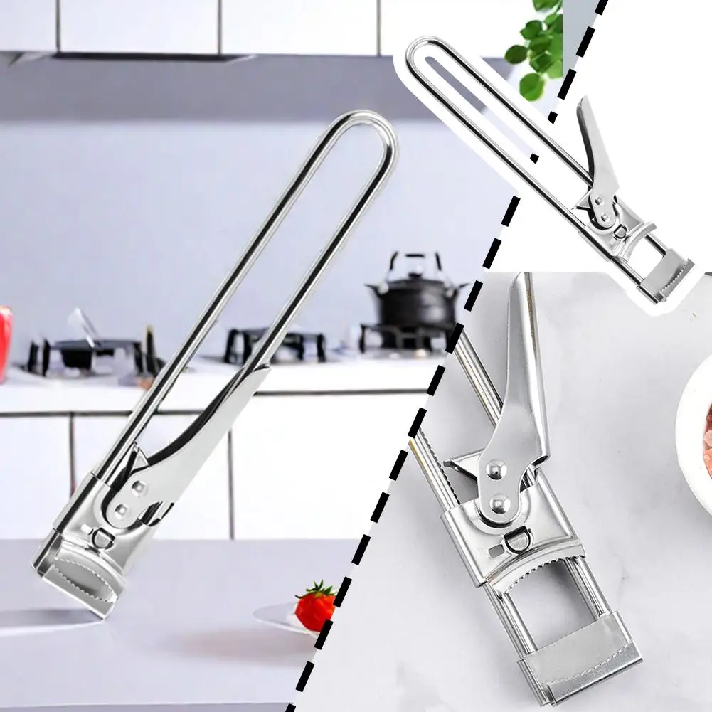 New Wine Opener Easy Use Non-slip Stainless Steel Can Opener Adjustable Bottle Opener for Kitchen Accessories