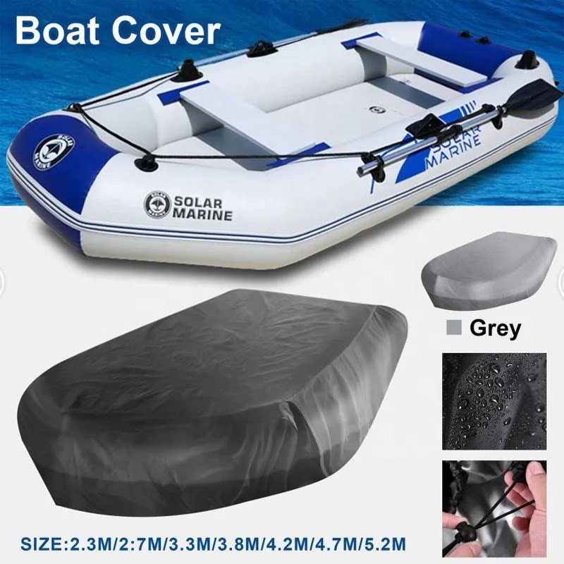 210D Inflatable Boat Cover Waterproof Trailerable Marine Oxford Cloth Cover for Yacht Fishing Kayak Dinghy Outdoor Storage UV