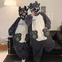 Kigurumi Cat Dinosaur Shark Women Men Pajamas Onesie Couples Jumpsuit Winter Thicken Hooded Pyjamas Halloween Christmas Homewear - Image 3