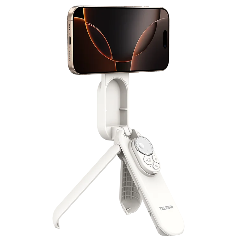 TELESIN 2-in-1 Magnetic Selfie Stick and Mini Tripod: Lightweight Aluminum Alloy Pole Extends Up To 0.6m