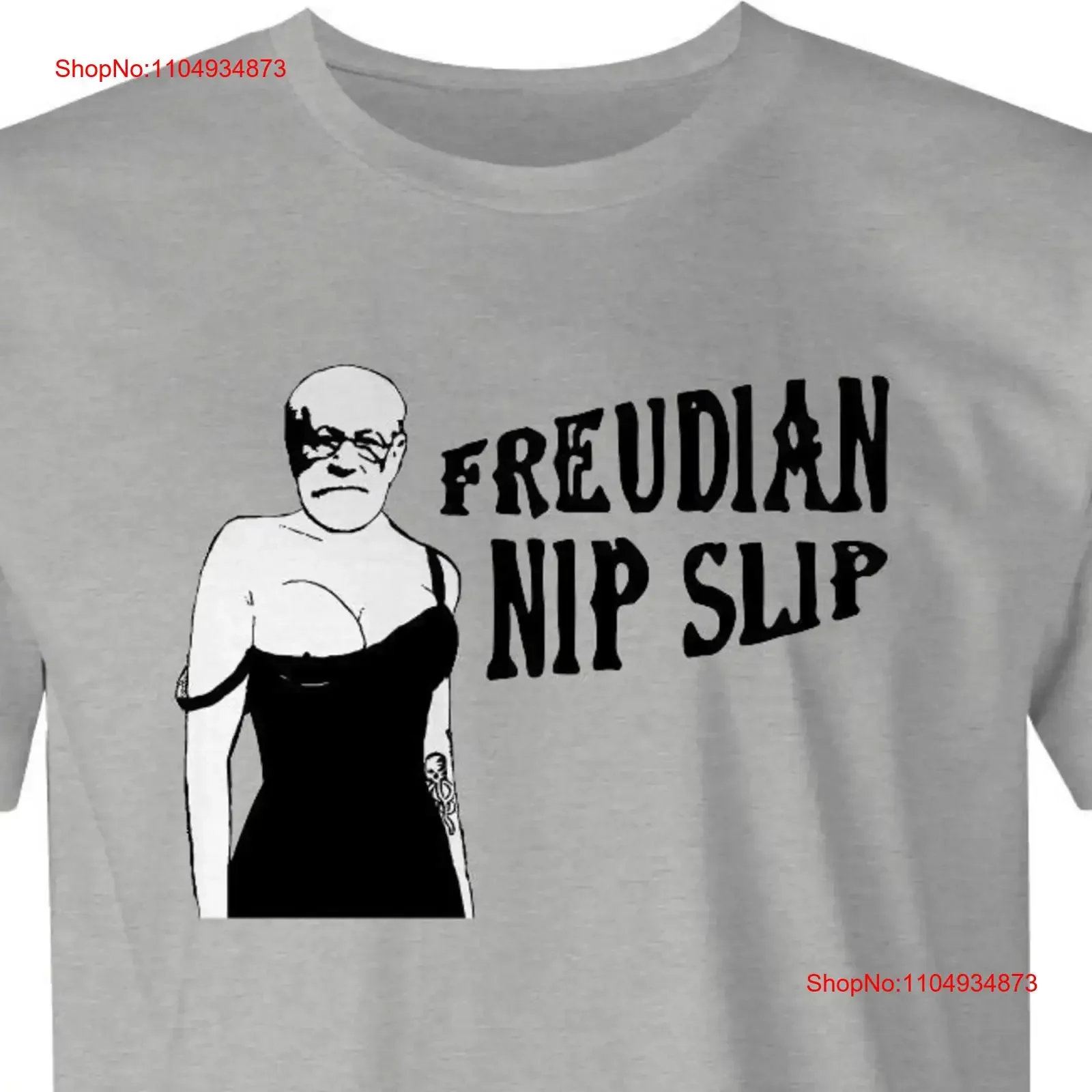 Freudian Slip by BigBadT camiseta com envío gratis a EE. UU. Divertido Sigmund Freud Hilarious Nip vintage lavado streetwear homme