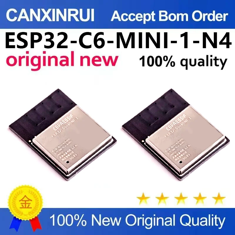 （5pcs-100pcs）Original genuine ESP32-C6-MINI-1-N4 2.4GHz Wi Fi 6 Bluetooth