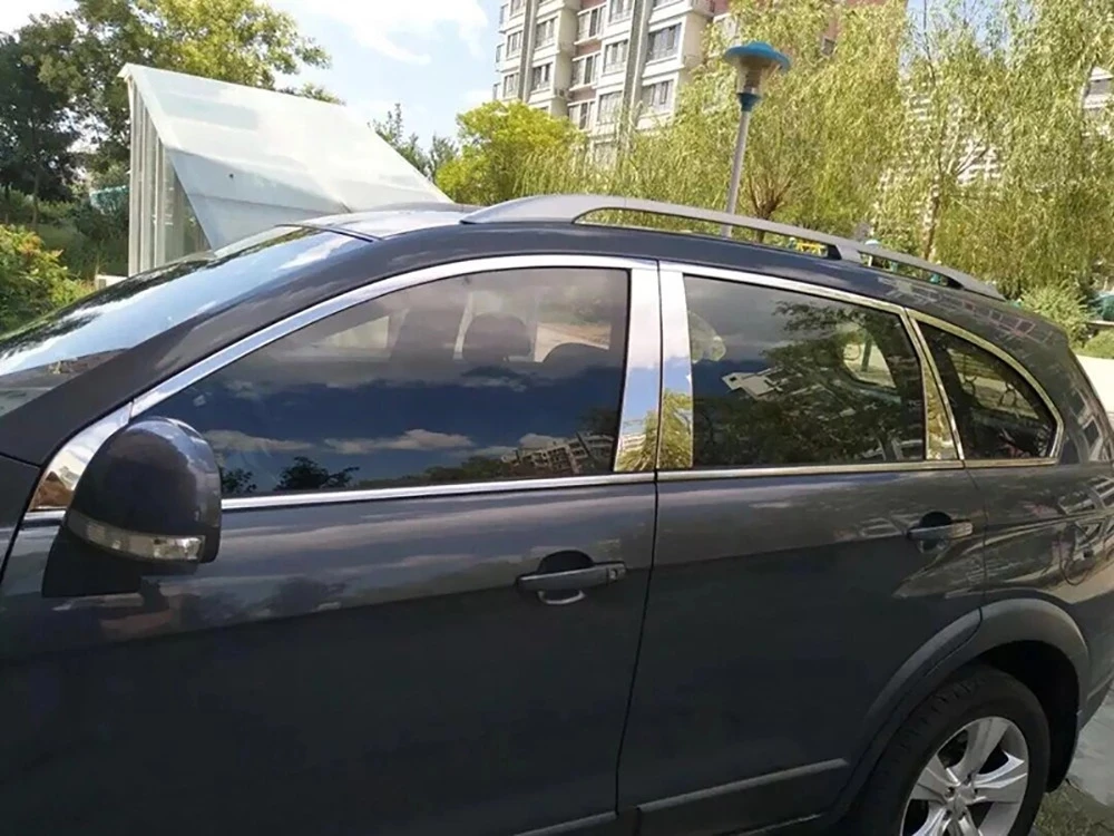 Stainless Steel Center Pillars B+C Cover Window Column Post Trims Car Styling Accessories For Chevrolet Chevy Captiva 2008 -2018