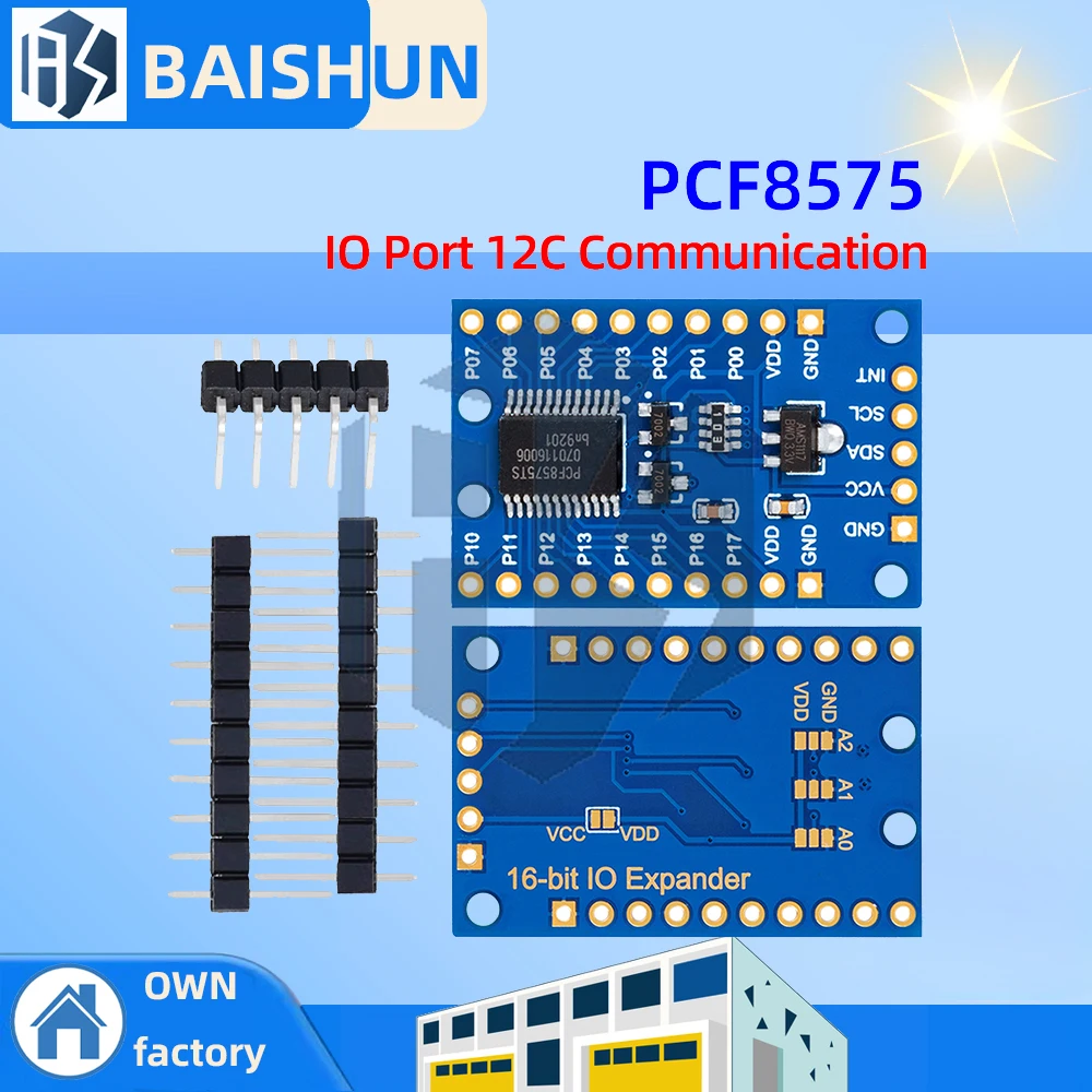 Módulo Expansor GPIO PCF8575 I2C – Extensor de Porta E/S Bidirecional de 16 Canais para Arduino, Raspberry Pi