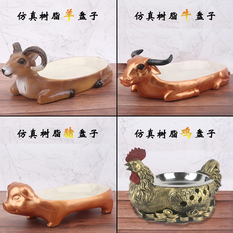 Melamine resin tableware, hot pot, shaped beef and mutton cold dishes, dry ice vegetable plates